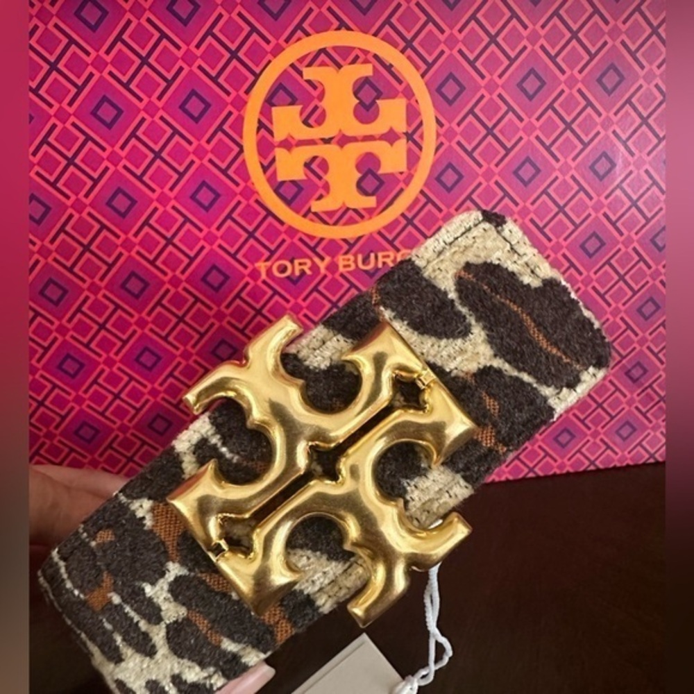 New Tory Burch 1.5” ELEANOR LEOPARD BELT